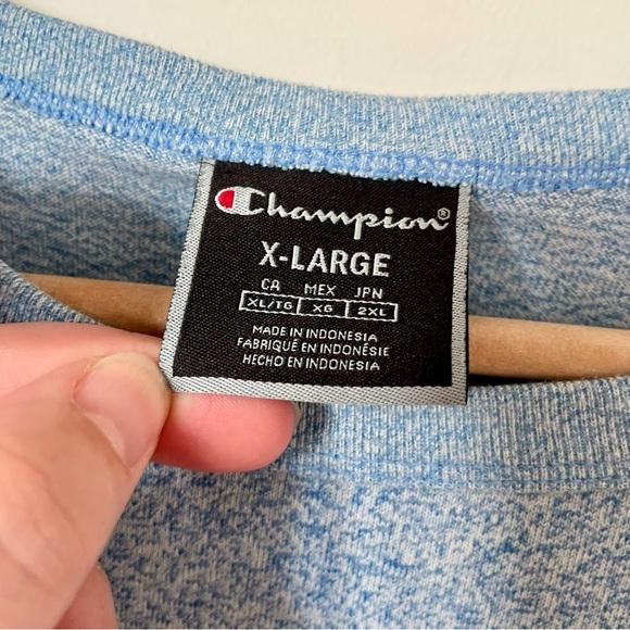 Champion Women's Cropped Tee T Shirt Cotton Size Extra Large Light Blue - Picture 3 of 5